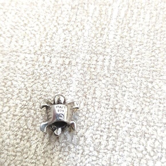 Michael Anthony Sterling Silver Turtle Slide Charm with Green Swarovski Crystals - Picture 6 of 10